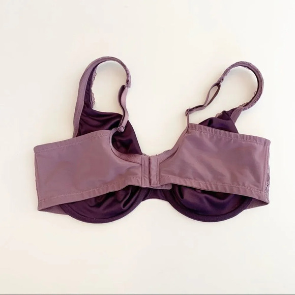 Cacique Purple Lace Cup Bra Full Coverage Brassiere 40DD Curvy Plus-size - Picture 2 of 12